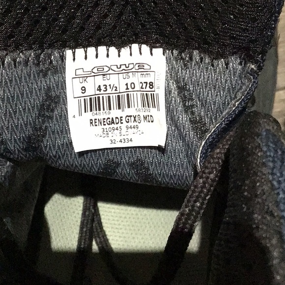 Lowa Renegade GTX Mid Hiking Boots NWOT Sole Gore Tex Size 10” Dark Green /Blue - Picture 8 of 14